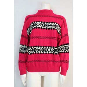 VINTAGE WOMEN'S BRIGHT PINK SWEATER - AMERICAN PRIDE - SIZE M